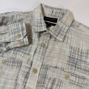 Banana Republic Mens Medium Standard Fit Santorini Long Sleeve Button Up Shirt